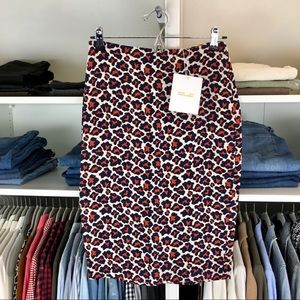 Diane Von Furstenberg Leopard Pencil Skirt 2 NWT